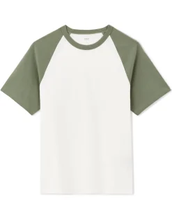 T-shirt boxy ronde hals 100% katoen - groen