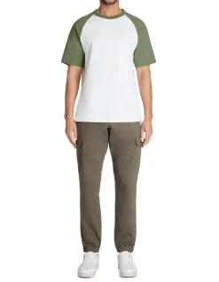 T-shirt boxy ronde hals 100% katoen - groen