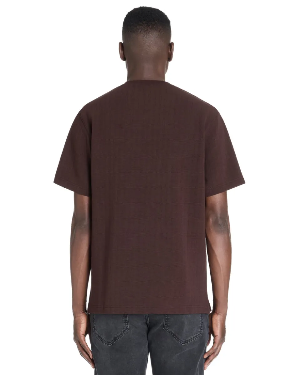 T-shirt boxy ronde hals gemengde katoen - bruin