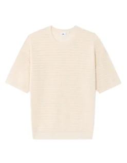 T-shirt boxy ronde hals gemengde katoen - beige