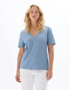 T-shirt korte mouwen V-hals - blauw