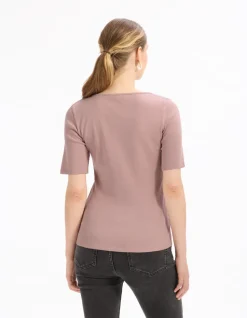 T-shirt met korte mouwen en knoopjes - paars