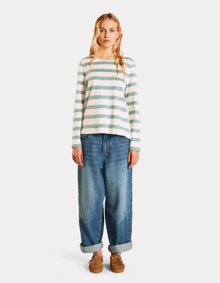 T-shirt met lange mouwen en zeemansmotief - groen