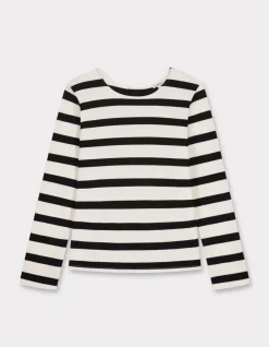 T-shirt met lange mouwen en zeemansmotief - zwart