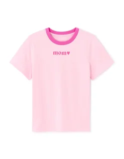 T-shirt met opdruk "Mom" – roze