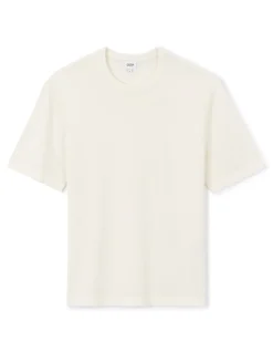 T-shirt met ronde hals in tricot - beige
