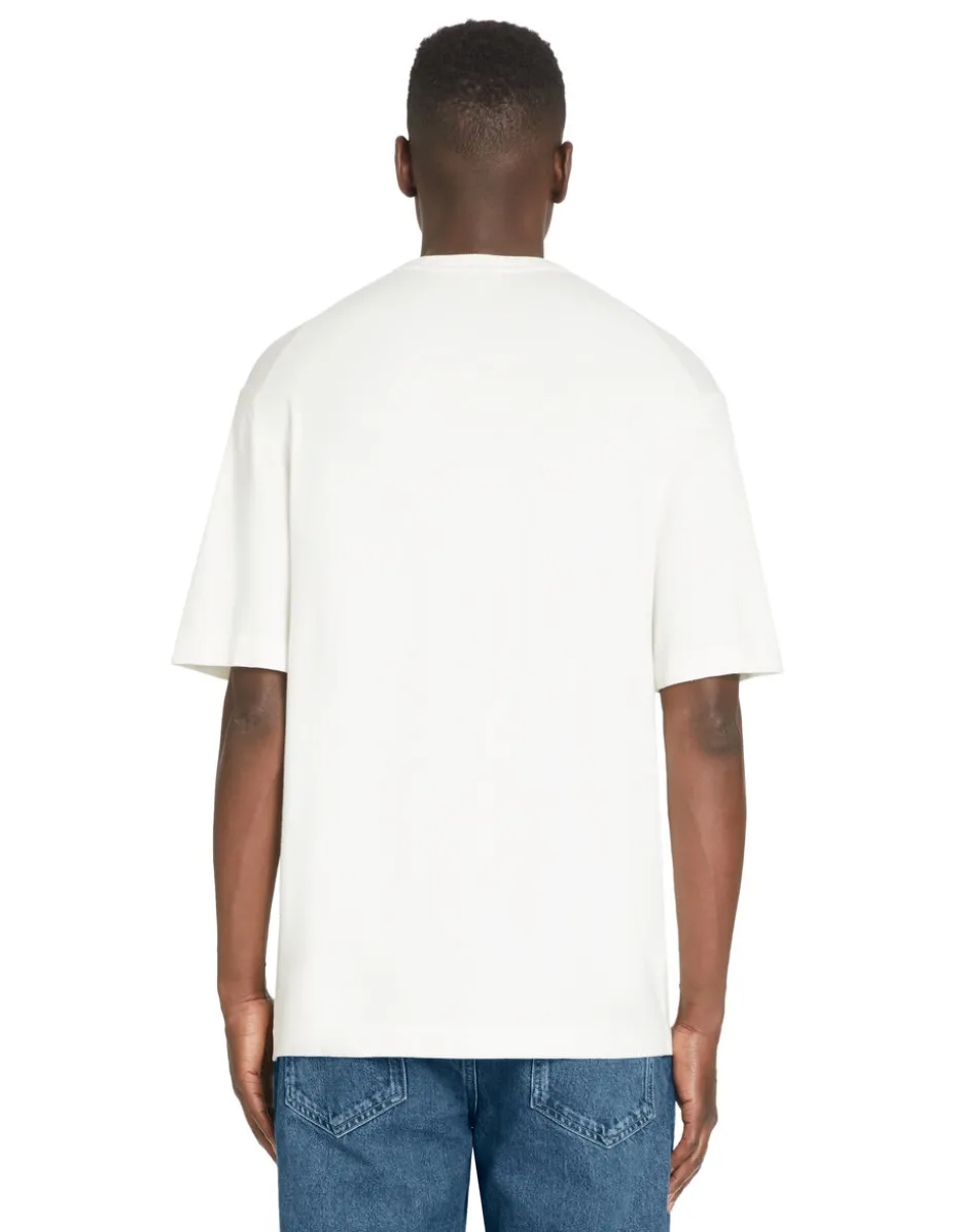 T-shirt met ronde hals in tricot - beige
