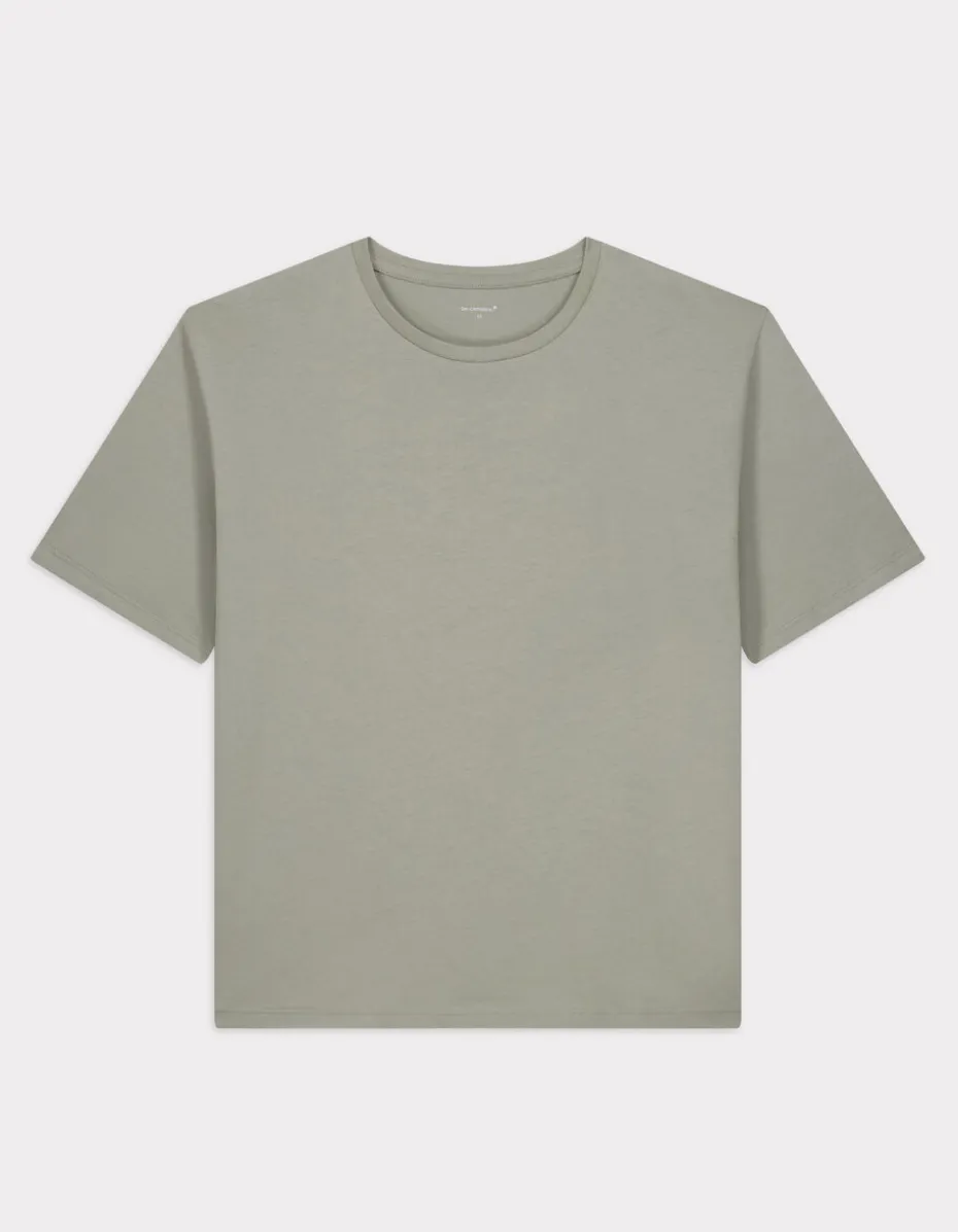 T-shirt met ronde hals van biologisch katoen - grijs