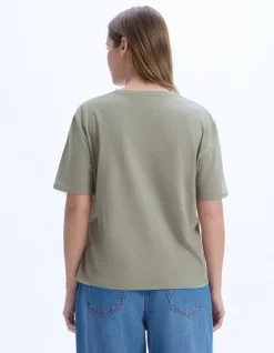 T-shirt met ronde hals van biologisch katoen - grijs