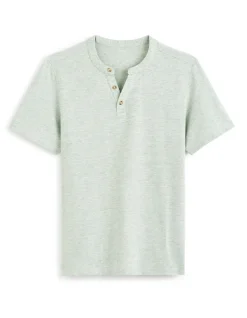 T-shirt met Tunesische kraag - groen