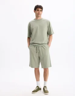 T-shirt oversize ronde hals 100% katoen - kaki