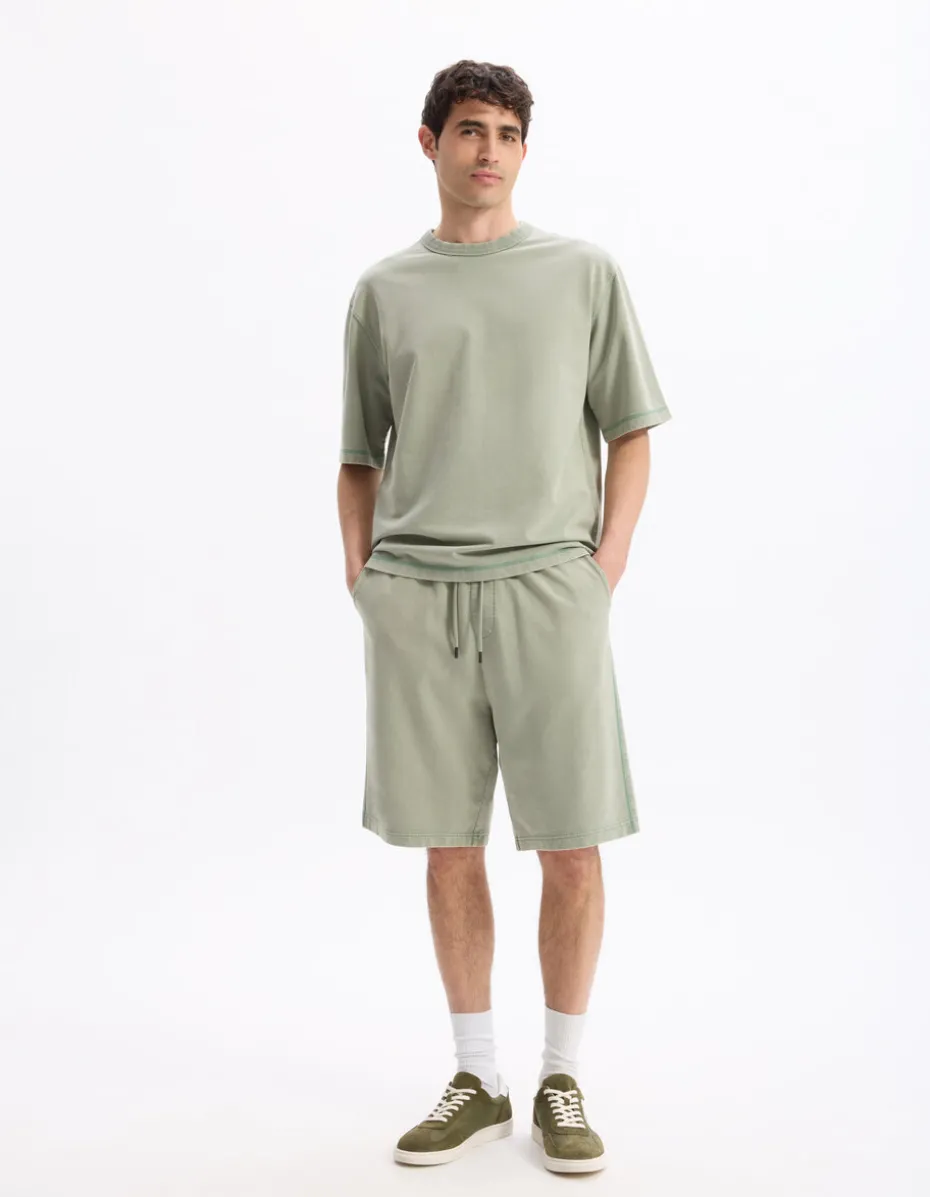 T-shirt oversize ronde hals 100% katoen - kaki