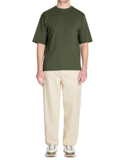 T-shirt oversize ronde hals gemengde katoen - kaki