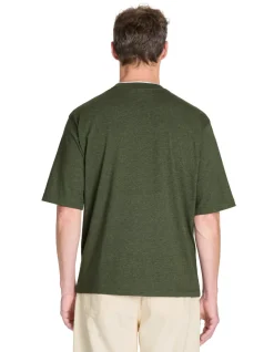 T-shirt oversize ronde hals gemengde katoen - kaki