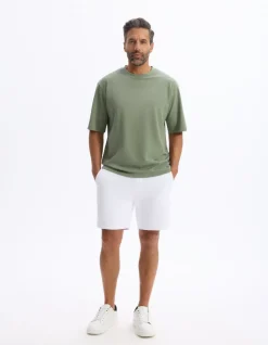 T-shirt oversize ronde hals gemengde katoen - groen
