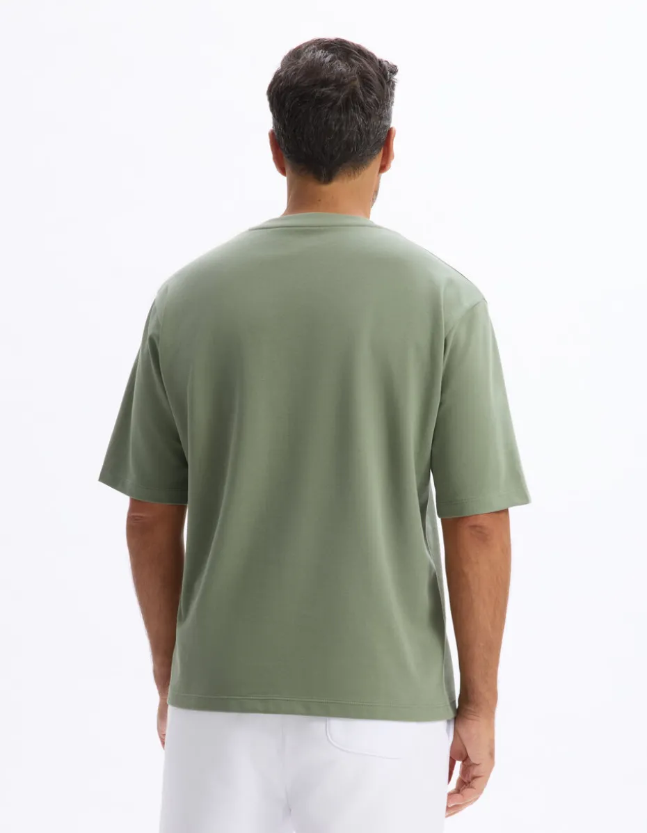 T-shirt oversize ronde hals gemengde katoen - groen