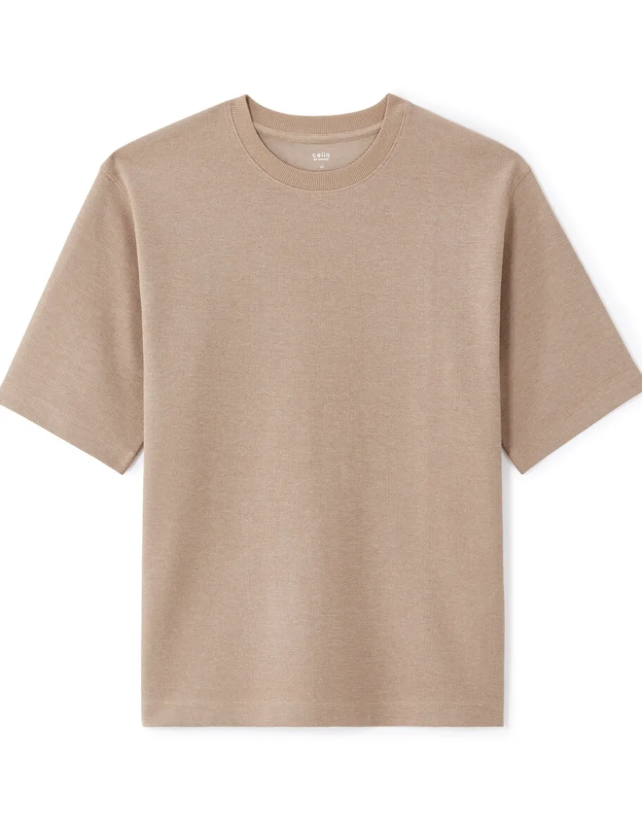 T-shirt oversize ronde hals - taupe