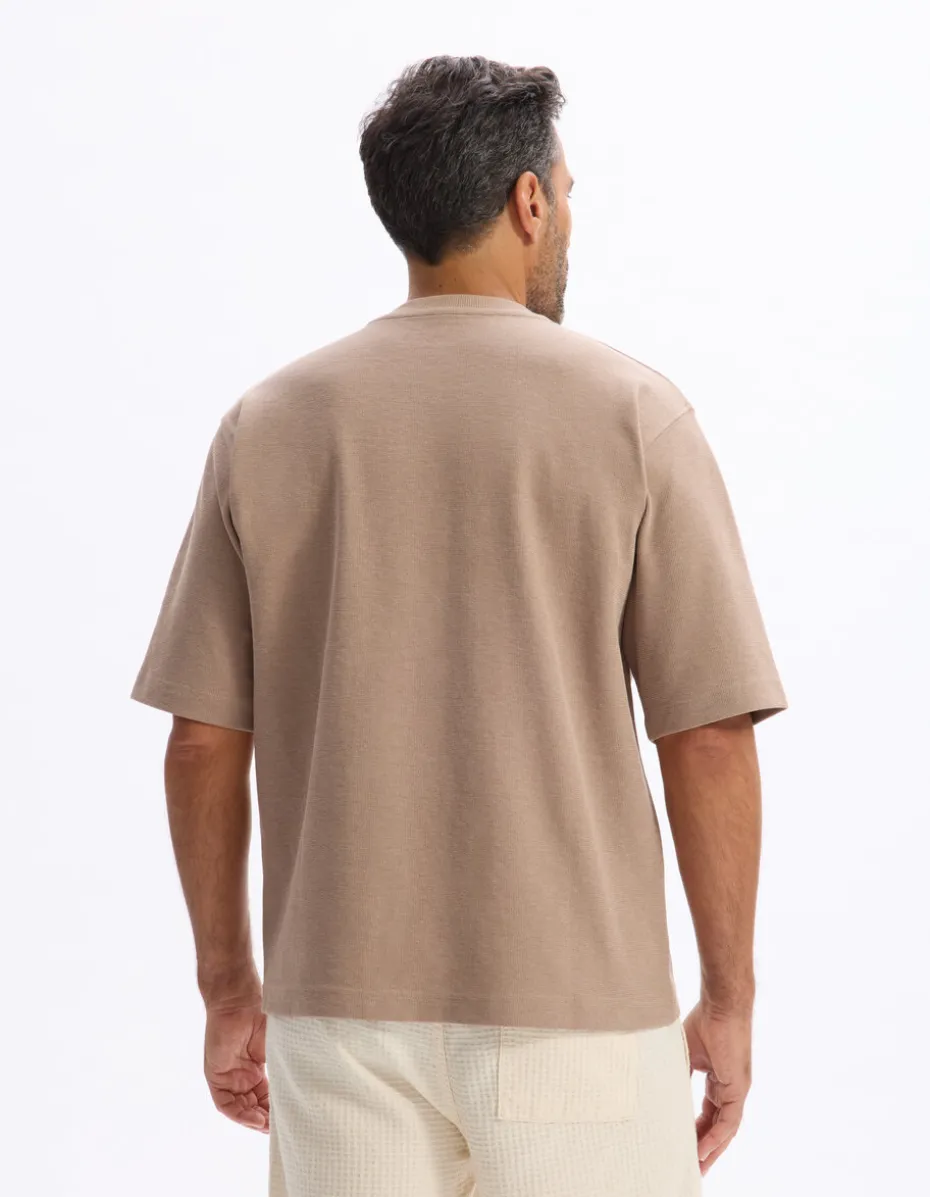 T-shirt oversize ronde hals - taupe