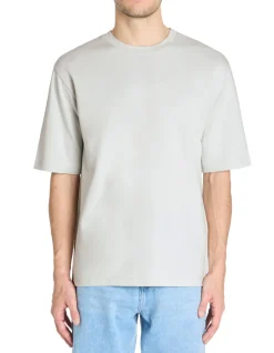 T-shirt oversize ronde hals gemengd katoen - blauw