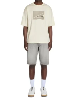 T-shirt oversized ronde hals 100% katoen - wit