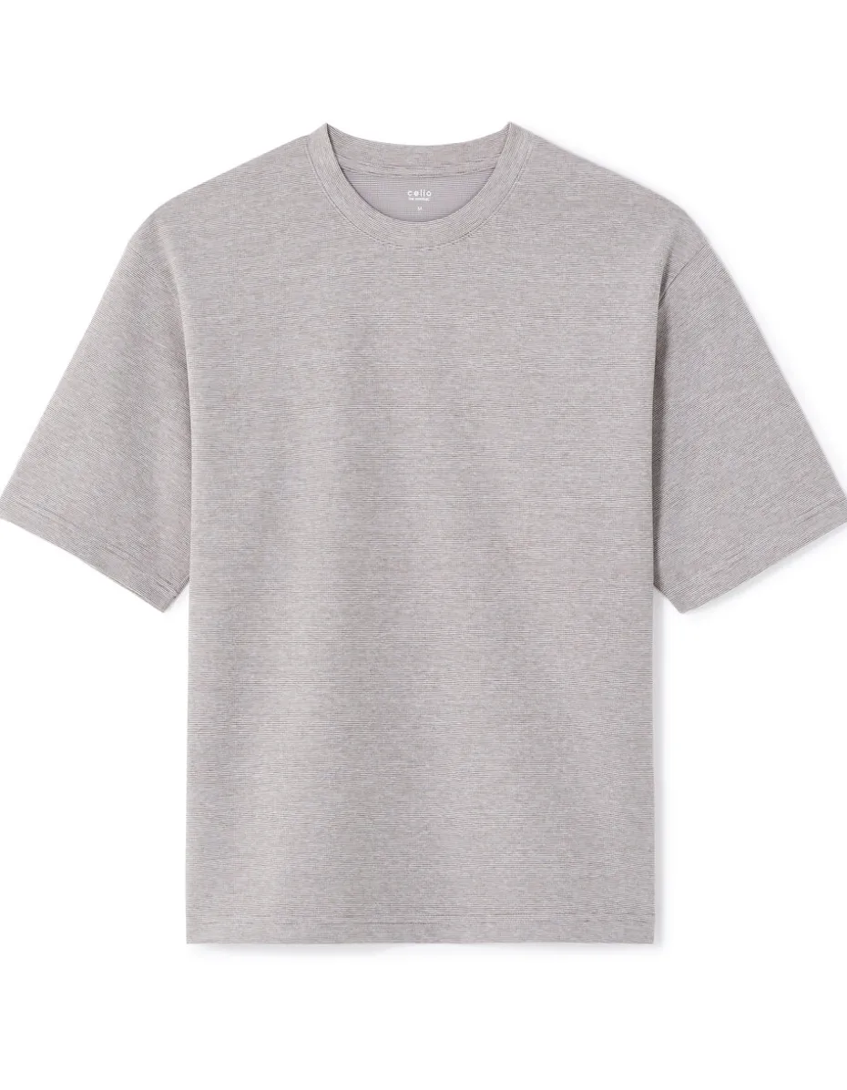 T-shirt oversized ronde hals gemengde katoen - taupe