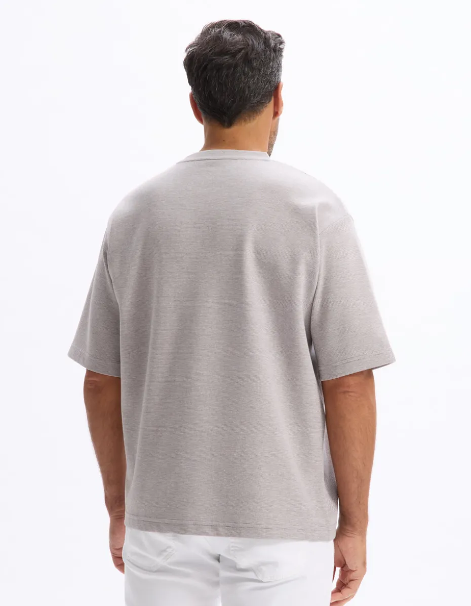 T-shirt oversized ronde hals gemengde katoen - taupe