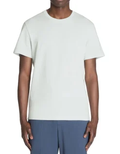 T-shirt recht col rond 100% katoen - bleu vert