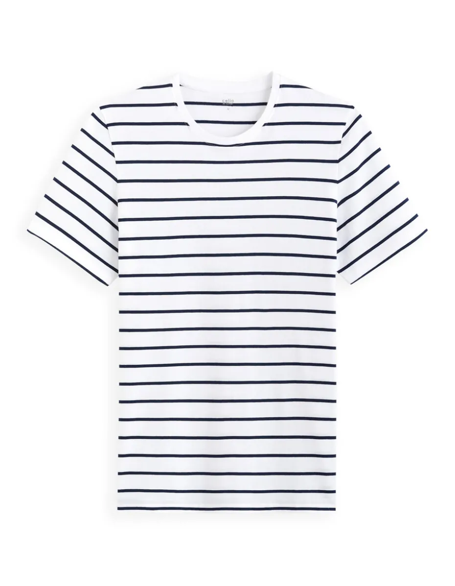 T-shirt recht met ronde hals 100% katoen - wit