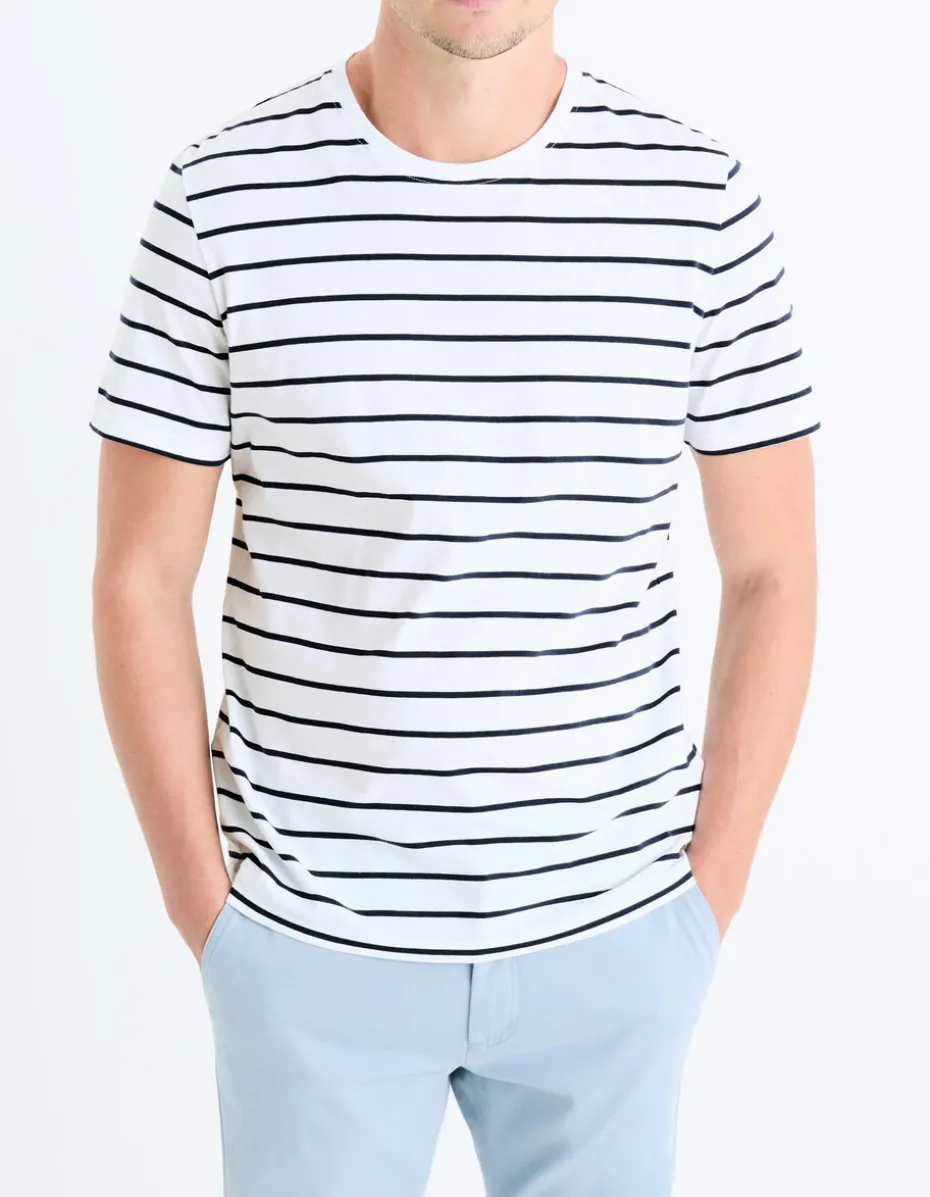 T-shirt recht met ronde hals 100% katoen - wit