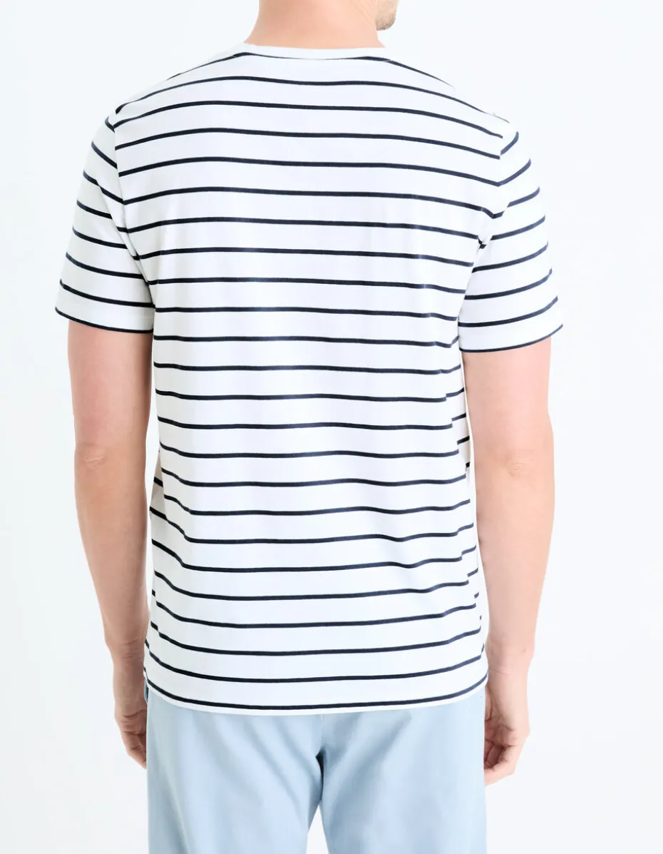 T-shirt recht met ronde hals 100% katoen - wit