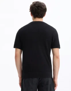 T-shirt rechte ronde hals 100% katoen - zwart