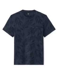 T-shirt rechte ronde hals 100% katoen - marine