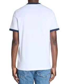 T-shirt rechte ronde hals 100% katoen - wit