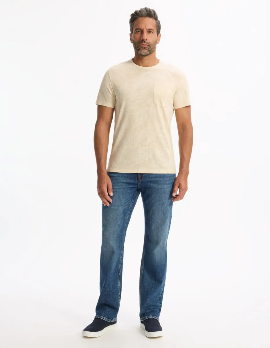T-shirt rechte ronde hals 100% katoen - beige