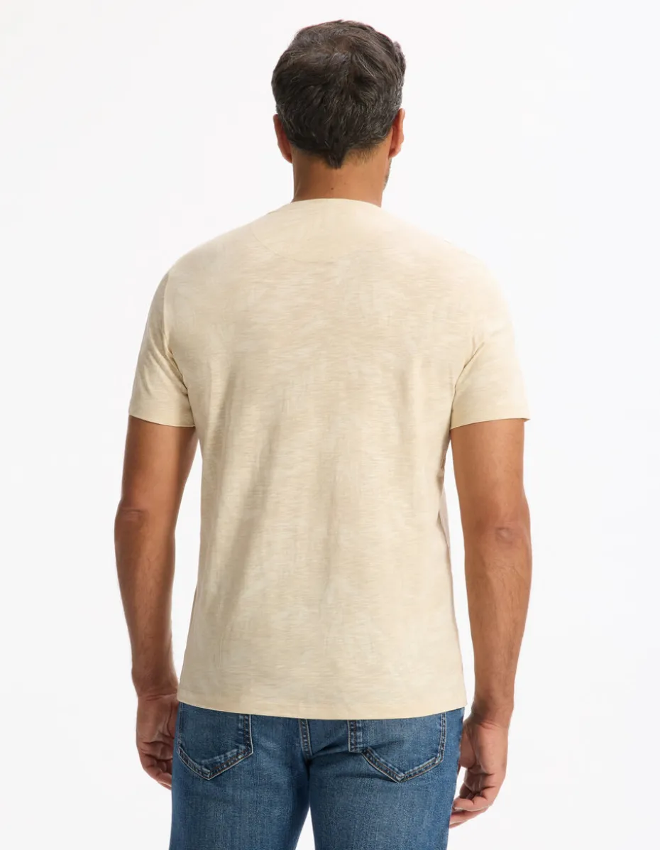 T-shirt rechte ronde hals 100% katoen - beige