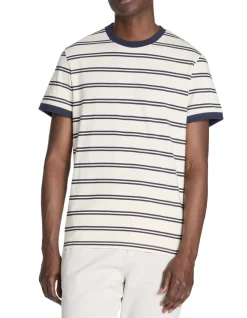 T-shirt rechte ronde hals 100% katoen - marine