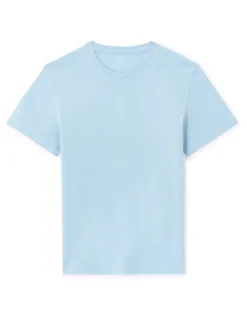 T-shirt regular col rond 100% coton - bleu clair