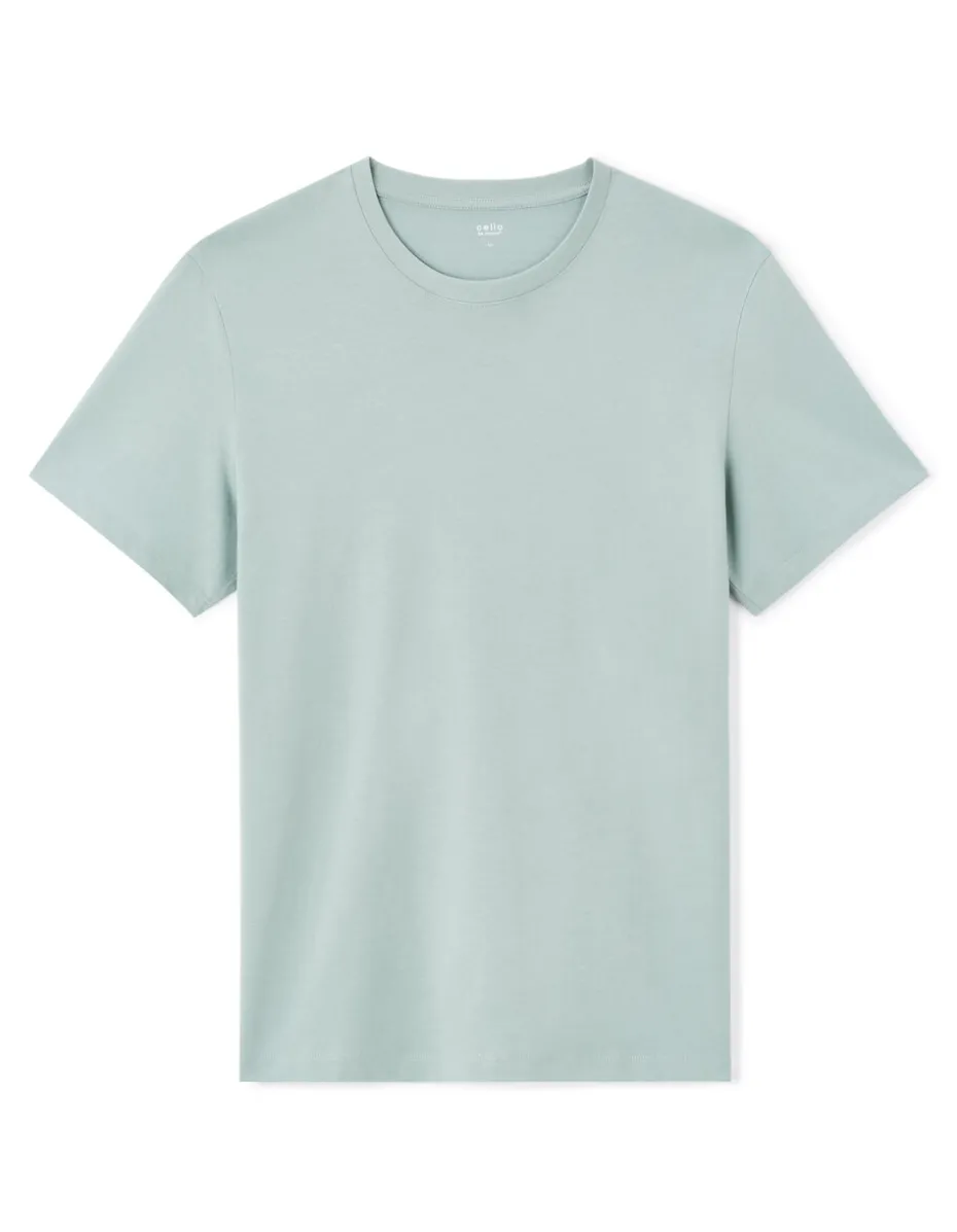 T-shirt regular col rond 100% katoen - vert