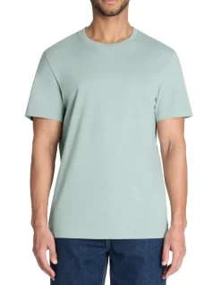 T-shirt regular col rond 100% katoen - vert