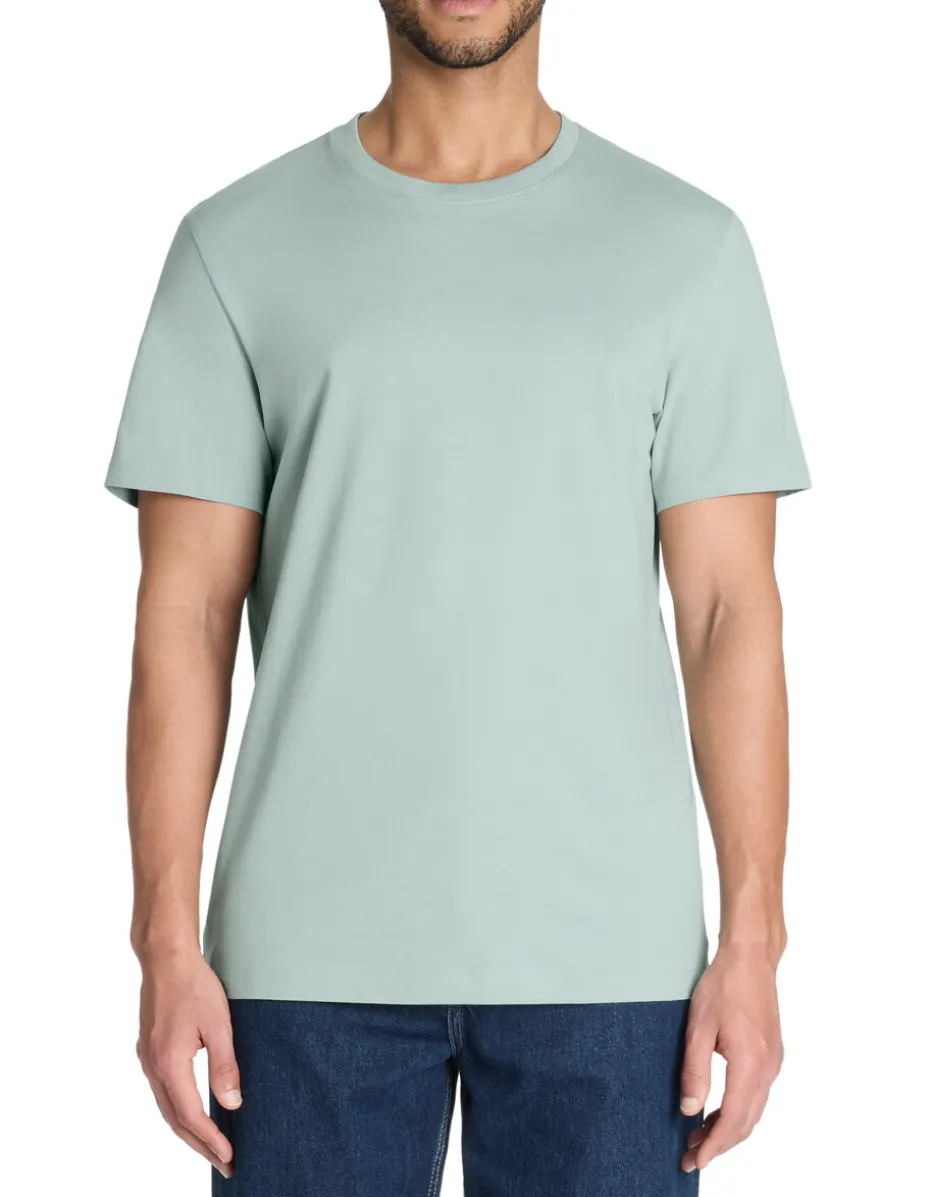 T-shirt regular col rond 100% katoen - vert