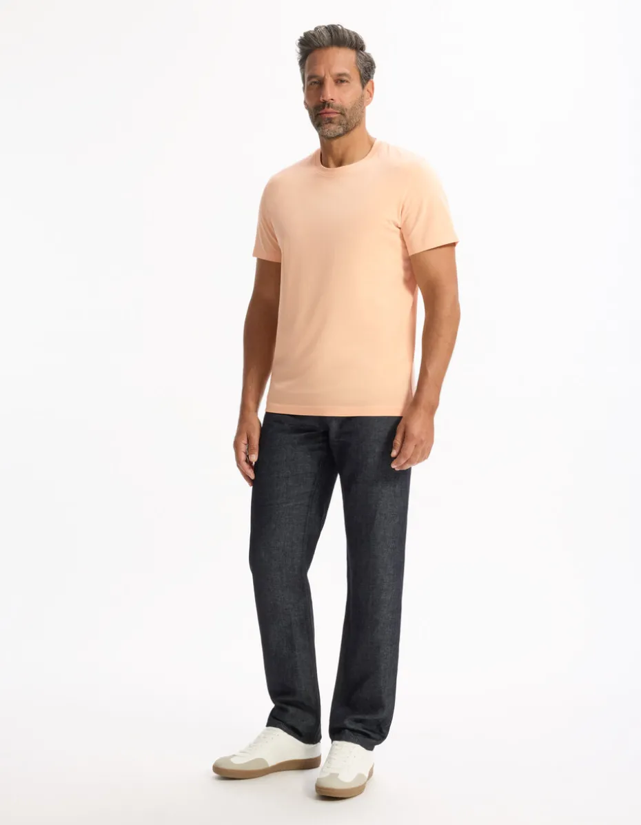 T-shirt regular col rond 100% katoen - oranje