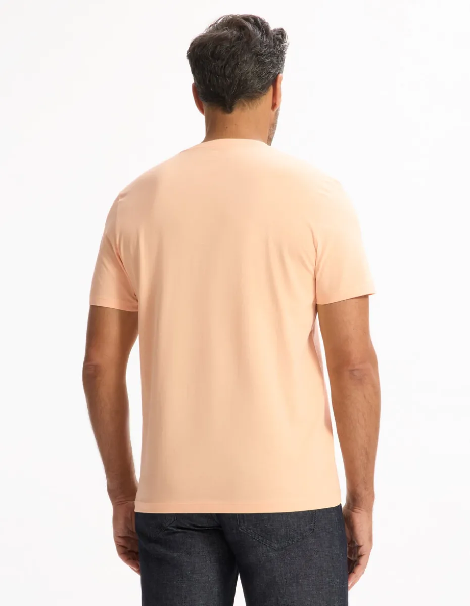 T-shirt regular col rond 100% katoen - oranje