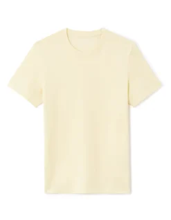 T-shirt regular col rond 100% katoen - jaune