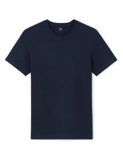 T-shirt regular col rond 100% coton - marine foncé
