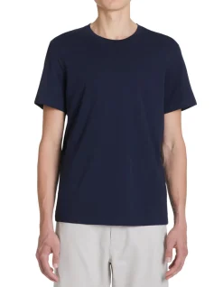 T-shirt regular col rond 100% coton - marine foncé