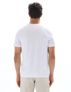 T-shirt regular col v 100% katoen - blanc