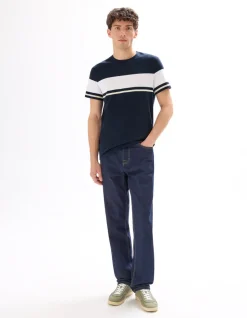 T-shirt regular fit ronde hals 100% katoen - marineblauw