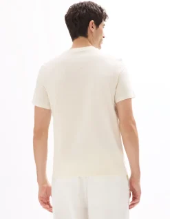 T-shirt regular ronde hals 100% katoen bedrukt Azië - Ecru