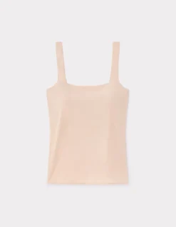 Tweedehuidtop met dunne bandjes – beige