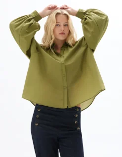 Uitlopende blouse - groen